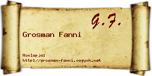 Grosman Fanni névjegykártya